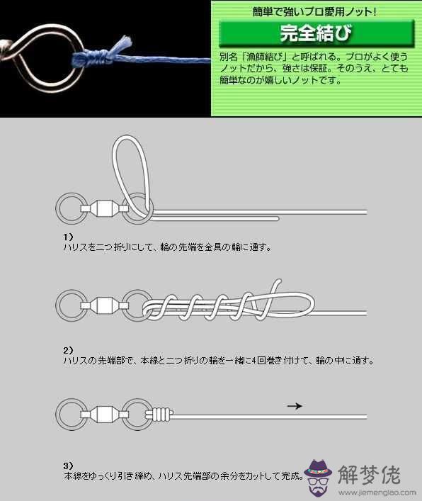 八字環與主線綁法圖片