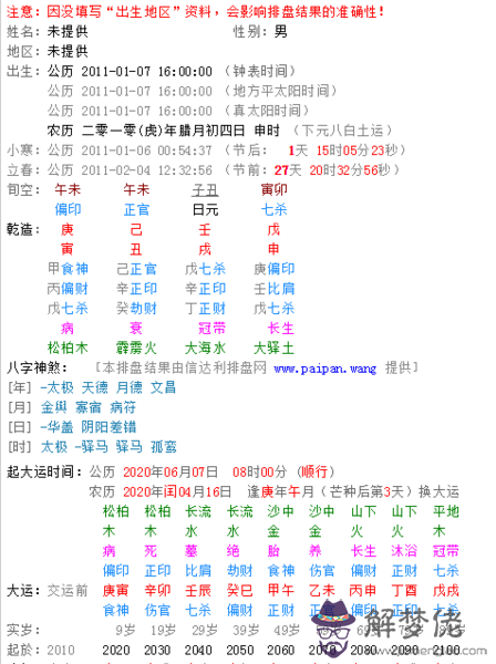 八字喜用查詢表：八字喜用在線查詢