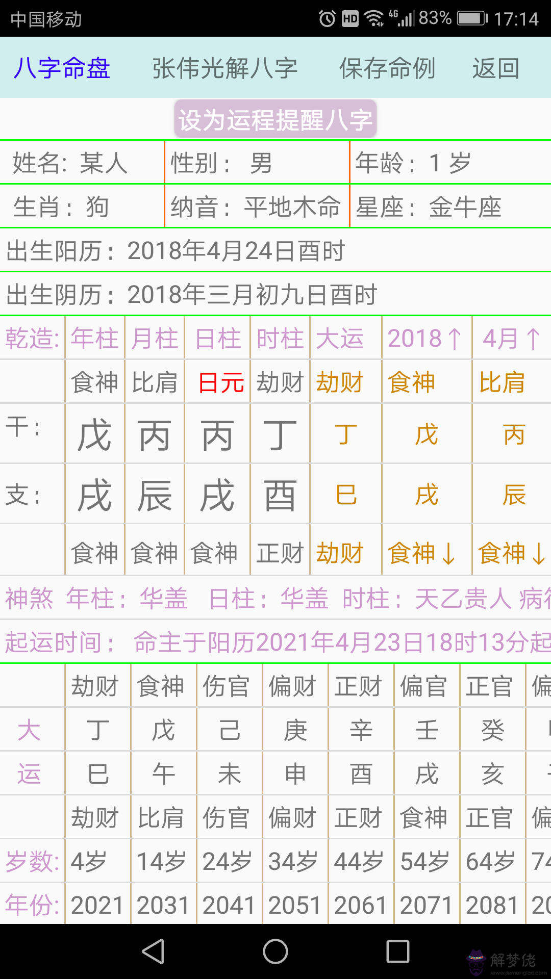 排卦：元亨利貞網在線排盤系統 公歷起卦時間：2011年6月11日18時41分 (報單數起卦-動爻加時辰) 農歷：