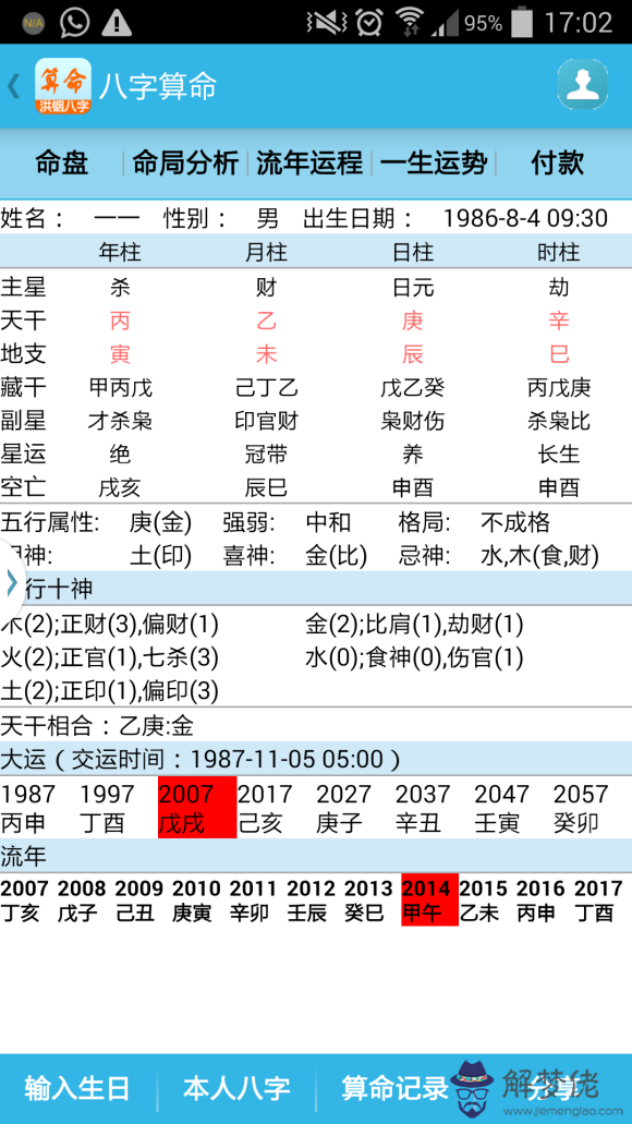 八字測正緣何時出現