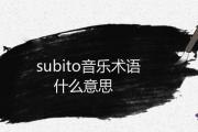 subito音樂術語什麼意思