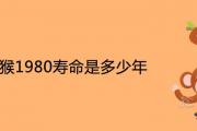 屬猴1980壽命是多少年 一生健康運勢如何