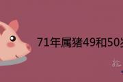 71年屬豬49和50歲命運有何變化