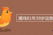 屬雞81年39歲運勢如何