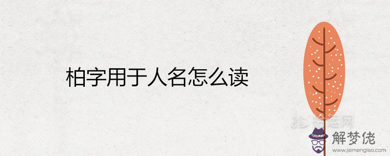 柏字用于人名怎麼讀配什麼字好聽吉祥寓意好 解夢佬