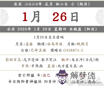 2020年陰歷正月初二是幾月幾號 對應什麼日子？(圖文)