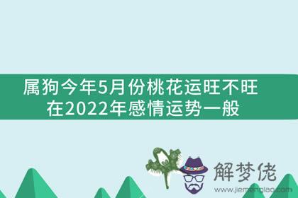 屬狗今年5月份桃花運旺不旺 在2022年感情運勢一般