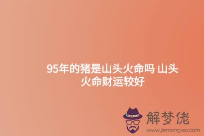 95年的豬是山頭火命嗎 山頭火命財運較好