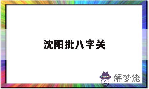 關于沈陽批八字關的信息