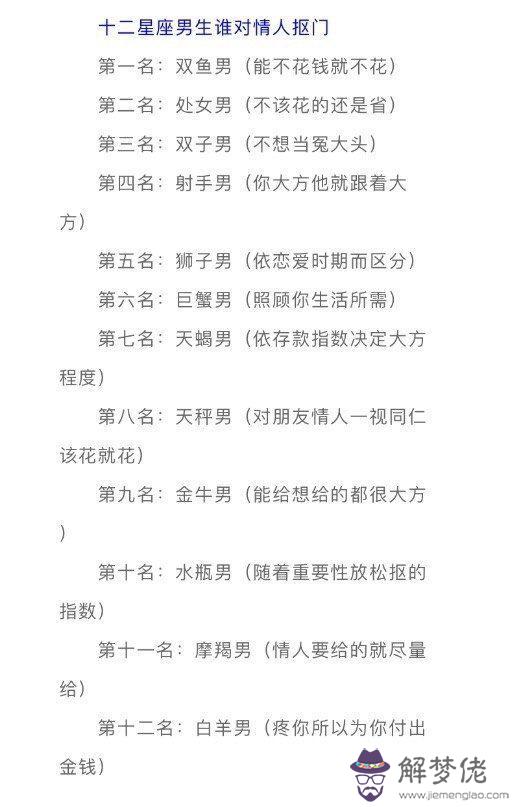 2星座的月份表，12星座的守護神獸"