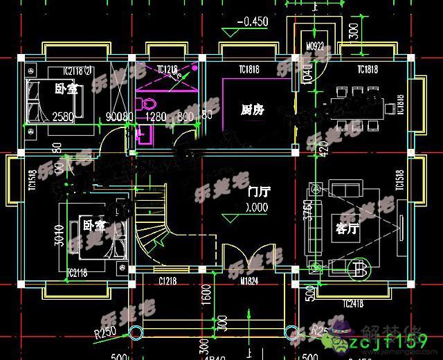 農村自建房磚砌八字凸窗施工圖