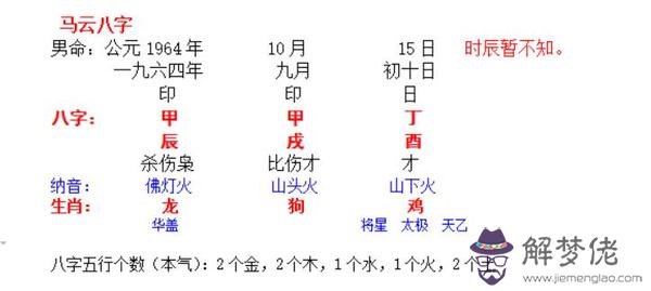 2、馬云八字解析及預測:馬云的八字命格是什麼樣的？