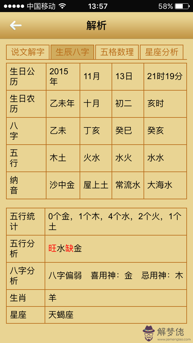 1、寶寶生辰八字五行查詢:生辰八字五行查詢