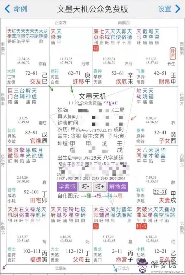 紫薇命盤生辰八字查詢網站