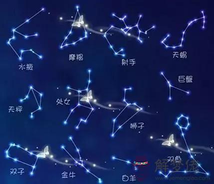 雙魚座星星連線圖，十二星座星象連線圖片