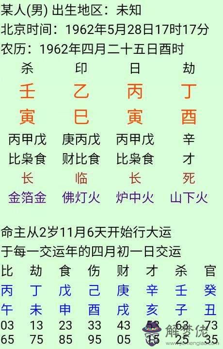 乙亥丙子八字