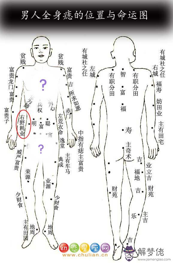 右野耗業痣